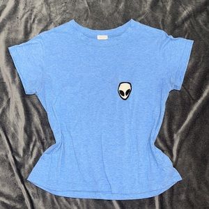 John Galt / Brandy Melville Alien Embroidered T-Shirt One Size